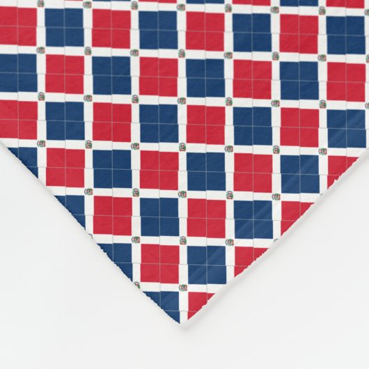 Patchwork Dominicaanse Republiek Vlag Patroon Fleece Deken (Hoek)