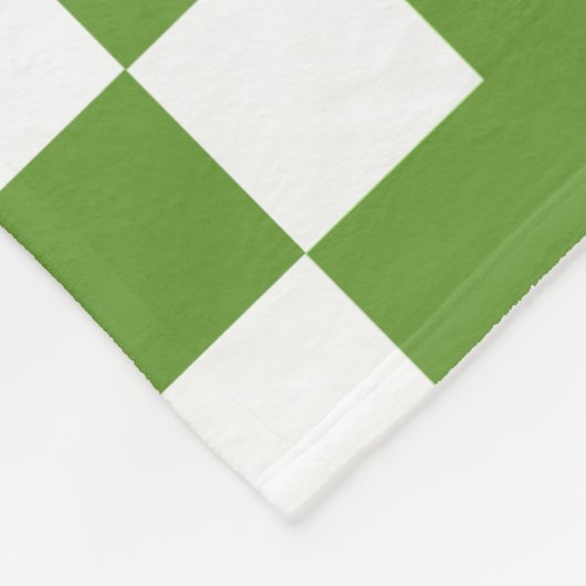 Patchwork Domino - Avocado Green en White Fleece Deken (Hoek)