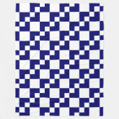 Patchwork Domino - Deep Navy Blue en White Fleece Deken (Voorkant)