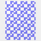 Patchwork Domino - Electric Blue en White Fleece Deken (Voorkant)