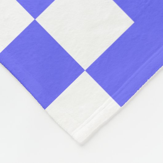 Patchwork Domino - Electric Blue en White Fleece Deken (Hoek)