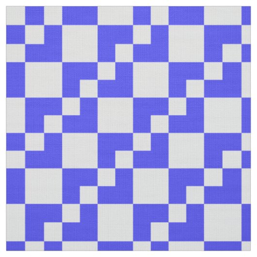 Patchwork Domino - Electric Blue en White Stof (Swatch)