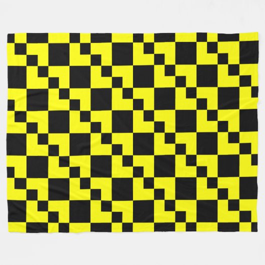 Patchwork Domino - Geel en zwart Fleece Deken (Voorkant (Horizontaal))