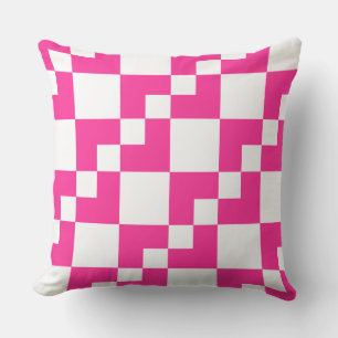 Patchwork Domino - Hot Pink en White Kussen