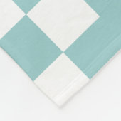 Patchwork Domino - Light Blue Green en White Fleece Deken (Hoek)