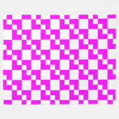 Patchwork Domino - Magenta en White Fleece Deken (Voorkant (Horizontaal))
