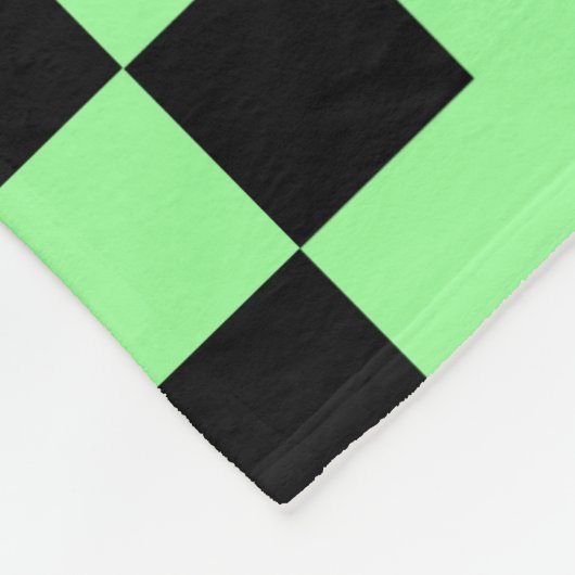 Patchwork Domino - Mint Green en Black Fleece Deken (Hoek)