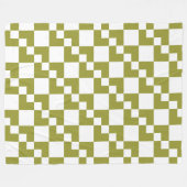 Patchwork Domino - Olijf en wit Fleece Deken (Voorkant (Horizontaal))