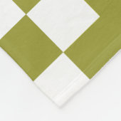 Patchwork Domino - Olijf en wit Fleece Deken (Hoek)