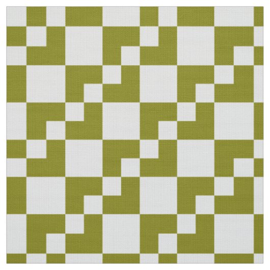 Patchwork Domino - Olijf en wit Stof (Swatch)