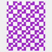 Patchwork Domino - Paars en wit Fleece Deken (Voorkant)