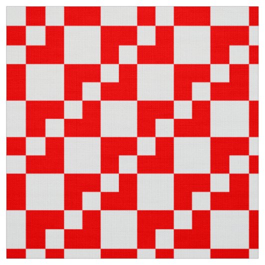 Patchwork Domino - Rood en wit Stof (Swatch)