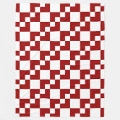 Patchwork Domino - Ruby Red en White Fleece Deken (Voorkant)