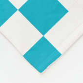 Patchwork Domino - White en Aqua Blue Fleece Deken (Hoek)