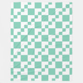 Patchwork Domino - White en Bleek Green 7dcfb6 Fleece Deken (Voorkant)