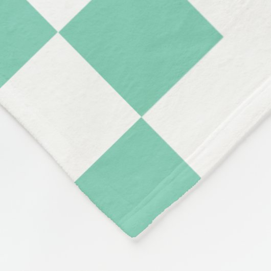 Patchwork Domino - White en Bleek Green 7dcfb6 Fleece Deken (Hoek)