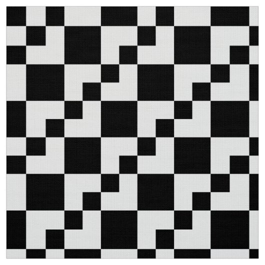 Patchwork Domino - White on Black Stof (Swatch)