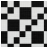 Patchwork Domino - White on Black Stof (Close Up)