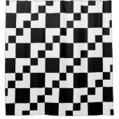Patchwork Domino - wit en zwart Douchegordijn (Voorkant)