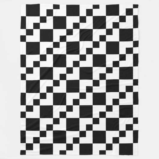 Patchwork Domino - wit en zwart Fleece Deken (Voorkant)