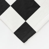 Patchwork Domino - wit en zwart Fleece Deken (Hoek)