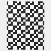Patchwork Domino - zwart en wit Fleece Deken (Voorkant)