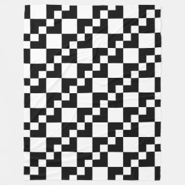 Patchwork Domino - zwart en wit Fleece Deken