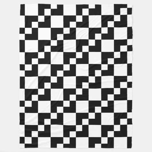 Patchwork Domino - zwart en wit Fleece Deken (Voorkant)