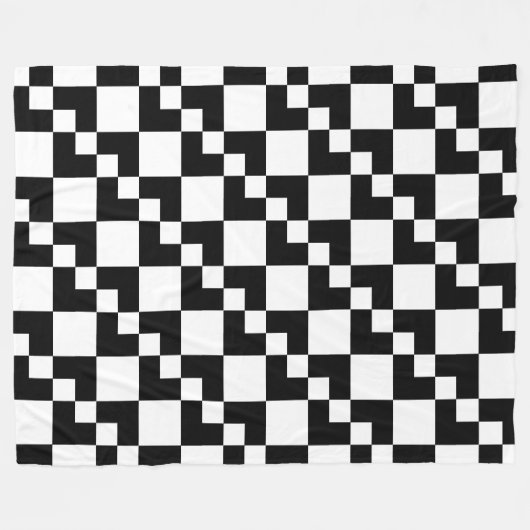 Patchwork Domino - zwart en wit Fleece Deken (Voorkant (Horizontaal))