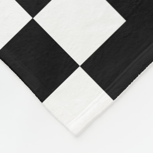 Patchwork Domino - zwart en wit Fleece Deken (Hoek)