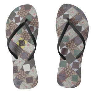  patchwork - Donkere kleuren Fabric foto's Teenslippers