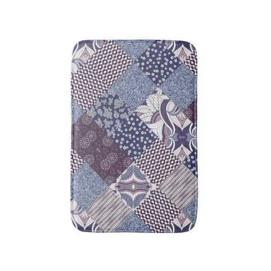 Patchwork Doodle: Boho naadloos. Badmat (Voorkant Verticaal)