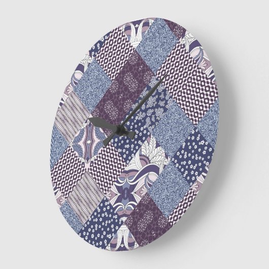 Patchwork Doodle: Boho naadloos. Grote Klok (Hoek)