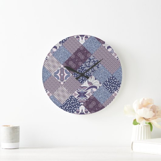 Patchwork Doodle: Boho naadloos. Grote Klok (Huis)