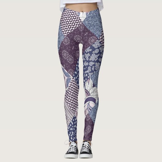 Patchwork Doodle: Boho naadloos. Leggings (Voorkant)