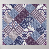 Patchwork Doodle:  Boho naadloos. Poster (Voorkant)