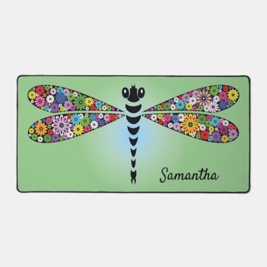Patchwork Dragonfly Damselfly Design Desk Mat (Voorkant)