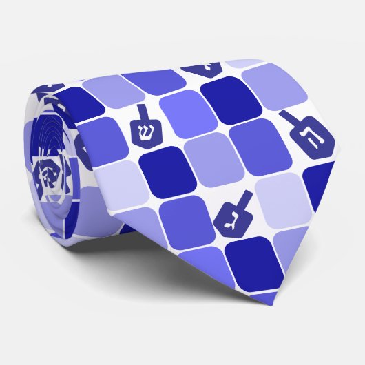 Patchwork Dreidels in Blue Stropdas (Opgerold)