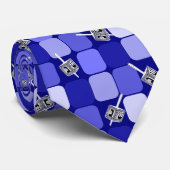 Patchwork Dreidels in Blue Stropdas (Opgerold)