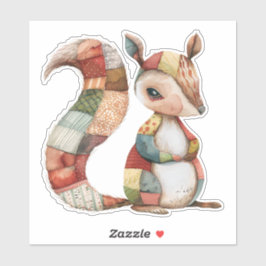 Patchwork Eekhoorn Sticker