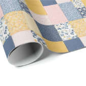  Patchwork-effect Boho Patroonland Cadeaupapier (Rol Hoek)