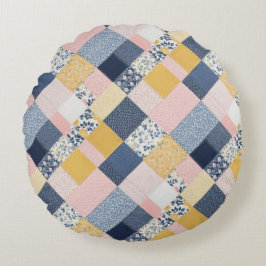  Patchwork Effect Boho Pattern Landstijl Rond Kussen