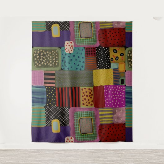 Patchwork-effect lapwerk wandkleed (Voorkant)