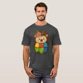 Patchwork egel Cute dier grappig T-shirt (Voorkant volledig)