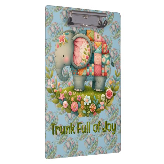 Patchwork Elephant Floral Meadow Charm Klembord (Rechts)