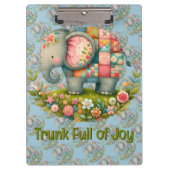 Patchwork Elephant Floral Meadow Charm Klembord (Voorkant)