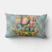Patchwork Elephant Floral Meadow Charm Kussen (Achterkant)