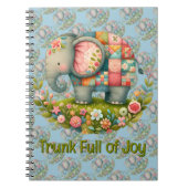 Patchwork Elephant Floral Meadow Charm Notitieboek (Voorkant)