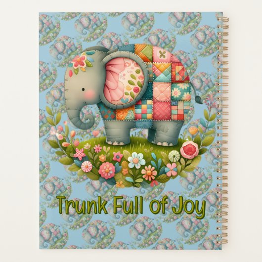 Patchwork Elephant Floral Meadow Charm Planner (Achterkant)