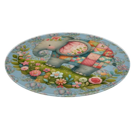 Patchwork Elephant Floral Meadow Charm Snijplank (Hoek)